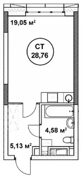 Студия Нижегородская область, Нижний Новгород ул. Родионова (28.76 м)