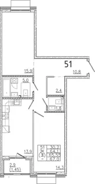 2-к кв. Санкт-Петербург, Санкт-Петербург, Сестрорецк Авиационная ул., ...
