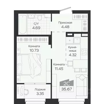 2-к кв. Новосибирская область, Новосибирский район, Краснообск рп ...