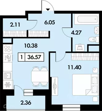 1-к кв. Рязанская область, Рязанский муниципальный округ, с. Дядьково ...