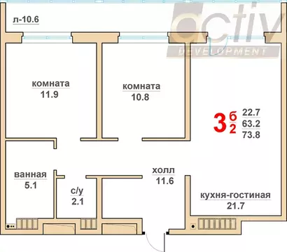 2-к кв. Свердловская область, Верхняя Пышма Гранд Успенский жилой ...