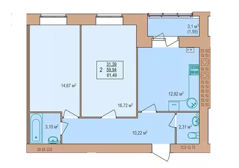 2-к кв. Костромская область, Кострома Якиманиха мкр, Энергия жилой ...