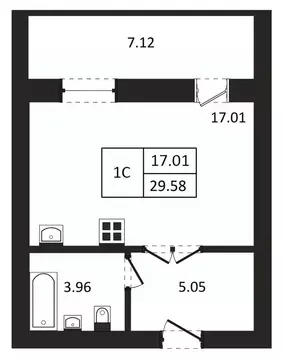 Студия Новосибирская область, Новосибирск ул. Юности, 9 (29.58 м)