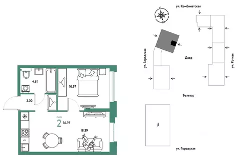 2-к кв. Свердловская область, Екатеринбург муниципальное образование, ...