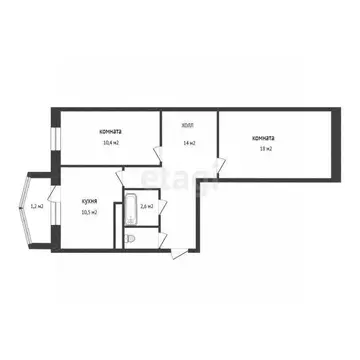 2-к кв. Белгородская область, Белгород Почтовая ул., 72 (56.3 м)