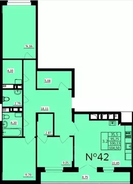 3-к кв. Тульская область, Тула пер. Шевченко, 5 (100.13 м)