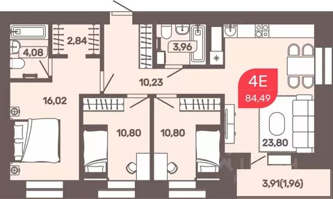 3-к кв. Забайкальский край, Чита Романовский мкр, 31 (84.49 м)