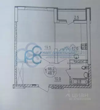 1-к кв. Саратовская область, Энгельс ул. Маяковского, 47А (48.7 м)