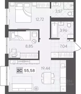 2-к кв. Тюменская область, Тюмень Скандиа.Квартал в Комарово Парк ...