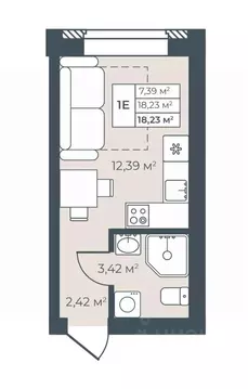 1-к кв. Воронежская область, Павловск ул. Свободы, 29 (18.23 м)