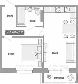 1-к кв. Приморский край, Артем  (39.2 м)