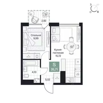 1-к кв. Волгоградская область, Волгоград просп. Имени В.И. Ленина, 59Г ...