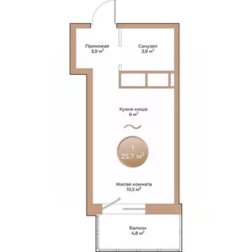 1-к кв. Красноярский край, Красноярск ул. Партизана Железняка (25.7 м)