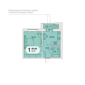 1-к кв. Брянская область, Брянск просп. Станке Димитрова, 67к7 (40.68 ...