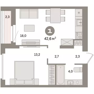 1-комнатная квартира: Екатеринбург, жилой район Сортировочный, ...