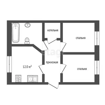 Квартира, 3 комнаты, 66.3 м