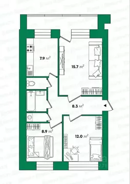3-к кв. Кировская область, Киров ул. Красина, 7 (61.1 м)