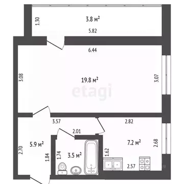 1-к кв. Башкортостан, Стерлитамак Солнечный мкр, ул. Караная Муратова, ...
