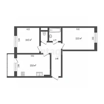 2-к кв. Мордовия, Саранск ул. Тани Бибиной, 3/6 (58.5 м)