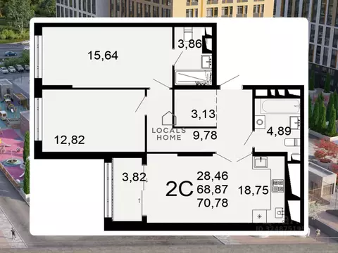 2-к кв. Рязанская область, Рязань Льговская ул., 8 (70.78 м)