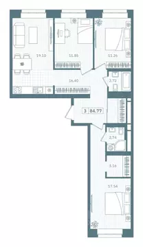 3-к кв. Ханты-Мансийский АО, Нефтеюганск 9А мкр, Прибрежный Парк жилой ...
