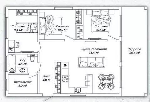 Дом в Тверская область, Калининский муниципальный округ, д. Старково ...