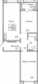 2-к кв. Новосибирская область, Новосибирск Гренландия жилой комплекс ...