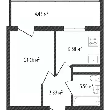 1-к кв. Вологодская область, Вологда ул. Карла Маркса, 33 (30.1 м)