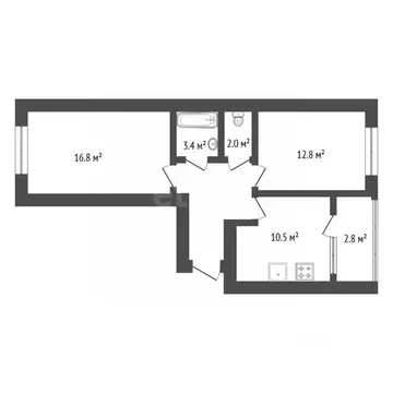2-к кв. Амурская область, с. Тамбовка ул. Трудовая, 26 (56.0 м)