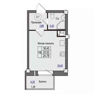 1-к кв. Псковская область, Псковский район, Завеличенская волость, д. ...