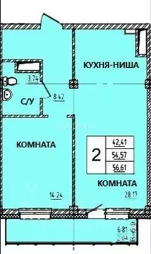 2-к кв. Красноярский край, Красноярск Молодежный просп., 7В/1 (56.72 ...