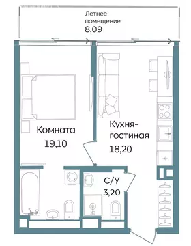 1-комнатная квартира: Республика Крым, Саки, курортный кластер Темпо ...