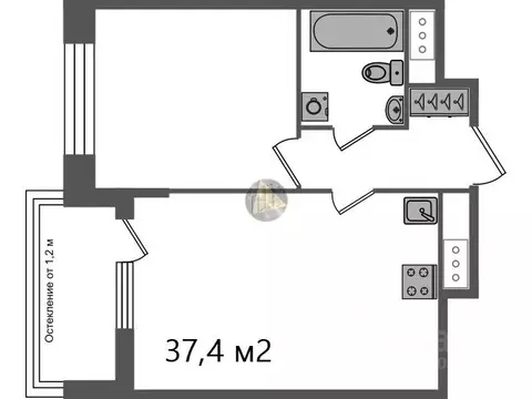 1-к кв. Санкт-Петербург Кубинская ул., 76к1 (37.4 м)