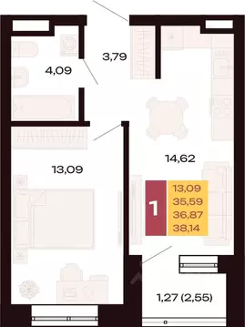 1-к кв. Свердловская область, Екатеринбург Юго-Западный жилрайон, ...