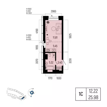 1-к кв. Башкортостан, Уфа Глумилино-1 мкр, Новатор жилой комплекс ...
