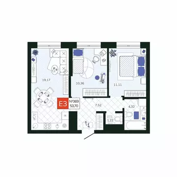 2-к кв. Тульская область, Тула Мясново мкр, Желания жилой комплекс ...