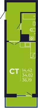 1-к кв. Башкортостан, Уфа просп. Дружбы Народов, 49 (36.19 м)