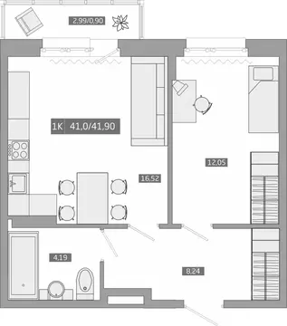 1-к кв. Приморский край, Артем  (41.0 м)