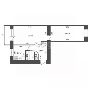 2-к кв. Башкортостан, Стерлитамак Вокзальная ул., 28 (44.5 м)