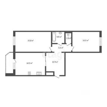 2-к кв. Тюменская область, Тюмень ул. Павла Шарова, 1к1 (67.0 м)