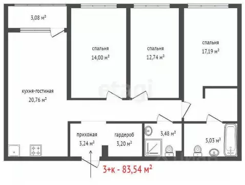 3-к кв. Свердловская область, Екатеринбург Уктус жилрайон, Река. Дом ...