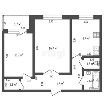2-комнатная квартира: Стерлитамак, Патриотическая улица, 108 (52 м)