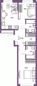 3-к кв. Московская область, Мытищи Страна.Парковая жилой комплекс ...