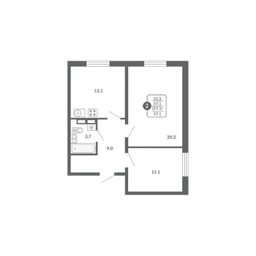 2-к кв. Кировская область, Киров ул. Потребкооперации, 34 (57.1 м)