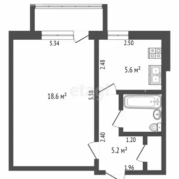 1-комнатная квартира: Йошкар-Ола, улица Йывана Кырли, 17А (32.9 м)