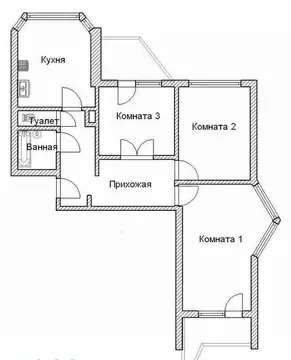 3-к кв. Москва ул. Ватутина, 16к3 (89.0 м)