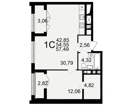 1-к кв. Тульская область, Тула пос. Горелки, Время жилой комплекс ...