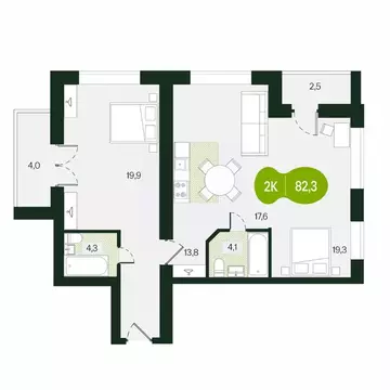 2-к кв. Забайкальский край, Чита ул. Токмакова, 30 (82.3 м)