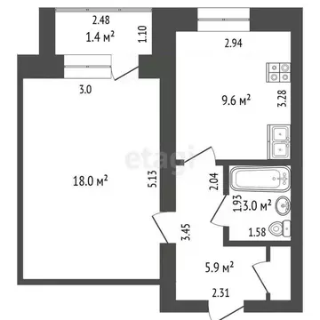 1-к кв. Башкортостан, Стерлитамак Коммунистическая ул., 75 (37.3 м)