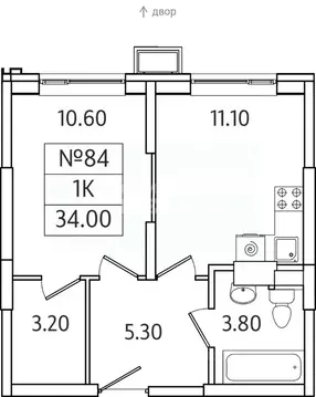 1-к кв. Московская область, Ленинский городской округ, д. Сапроново, ...